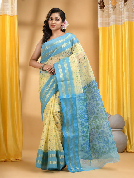 DESH BIDESH Woven Design Zari Pure Cotton Taant Saree