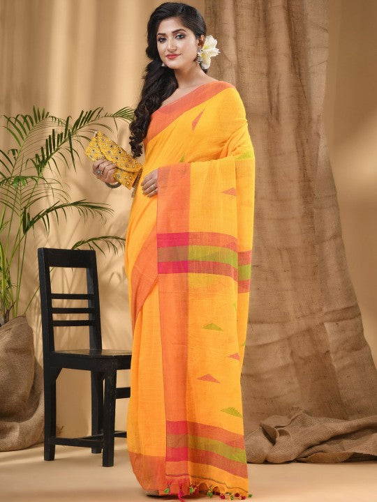 DESH BIDESH Woven Design Pure Cotton Taant Saree