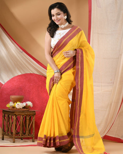 DESH BIDESH Pure Cotton Saree With Blouse Piece