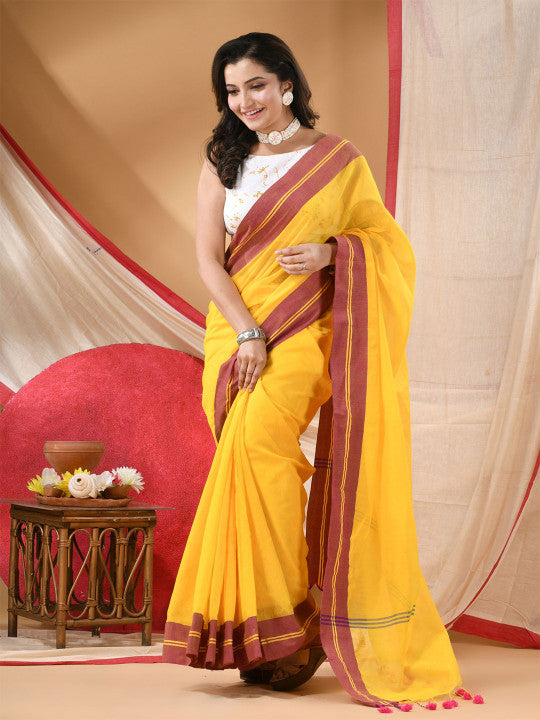 DESH BIDESH Pure Cotton Saree With Blouse Piece