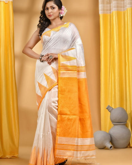 DESH BIDESH Woven Design Pure Cotton Taant Saree