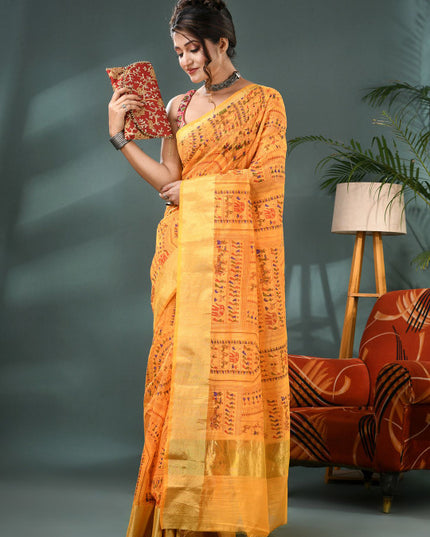 DESH BIDESH Warli Printed Bandhani Saree - Sarees for Women 35203541