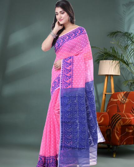 Women’s Dhakai Jamdani Saree – Hajar Buti Design