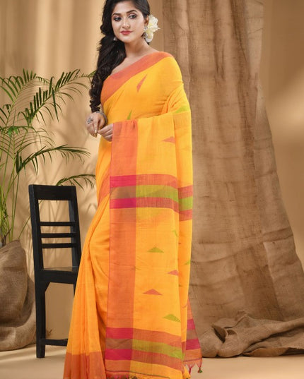 DESH BIDESH Woven Design Pure Cotton Taant Saree