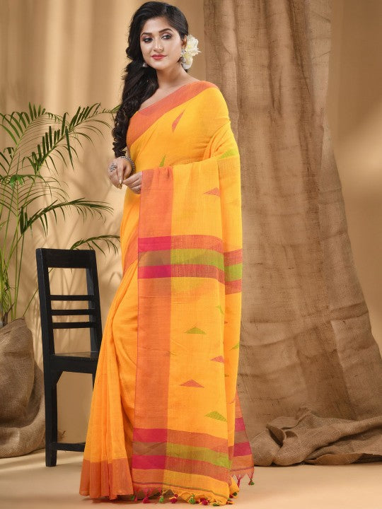 DESH BIDESH Woven Design Pure Cotton Taant Saree