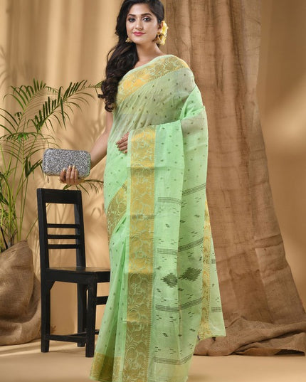 DESH BIDESH Ethnic Motifs Pure Cotton Block Print Saree - Traditional Indian Attire