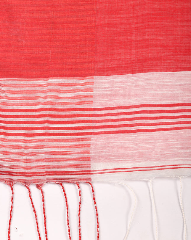 Women's Traditional Bengali Handloom Tant Pure Cotton Saree with Blouse Piece Temple Par Design