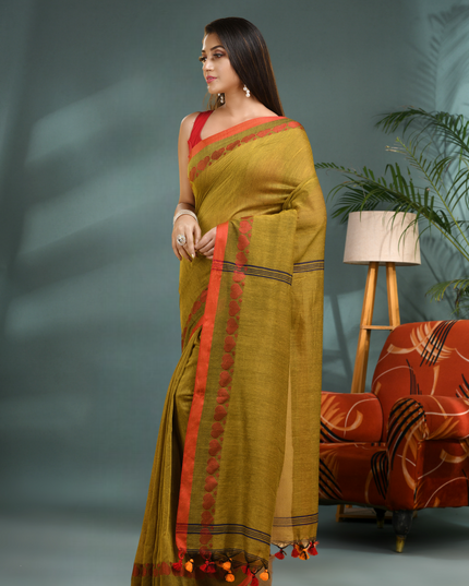 Women’s Traditional Bengali Tant Handloom Cotton Saree – Loveria Design