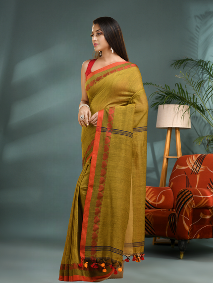Women’s Traditional Bengali Tant Handloom Cotton Saree – Loveria Design