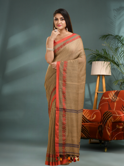 Women’s Traditional Bengali Tant Handloom Cotton Saree – Loveria Design