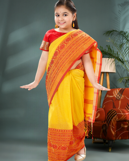 Pure Cotton Handloom Begampuri  Design Kids Saree