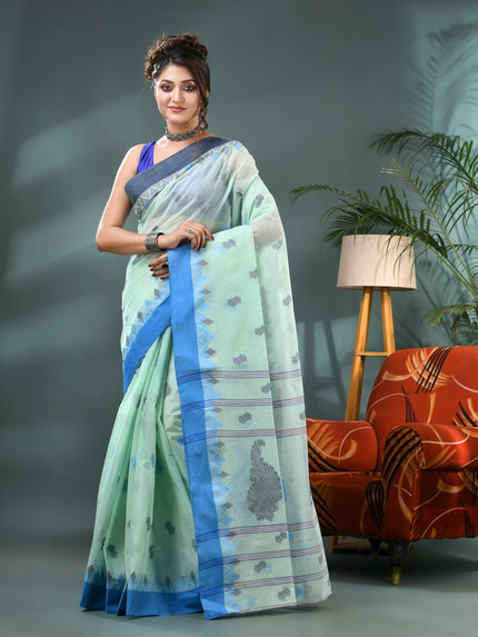 Women Pure Cotton Handloom Tant Saree – Patralekha Design (No Blouse Piece)
