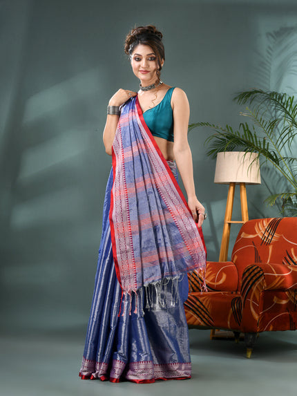 Women's Party Wear Suvarna Rekha Design Tissue Silk Saree with Blouse Piece