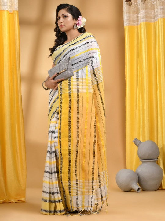 DESH BIDESH Women Woven Design Pure Cotton Khadi Saree