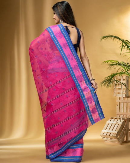 DESH BIDESH Woven Design Pure Cotton Taant Saree