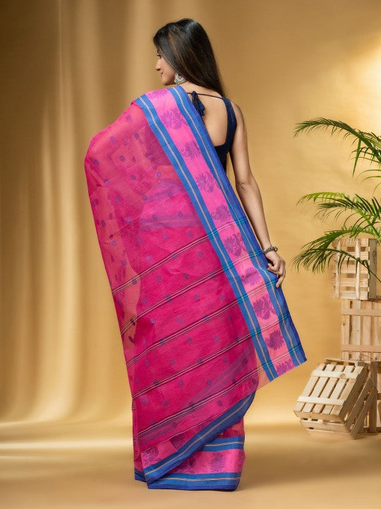DESH BIDESH Woven Design Pure Cotton Taant Saree