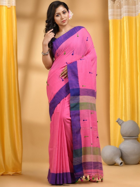 DESH BIDESH Woven Design Pure Cotton Taant Saree