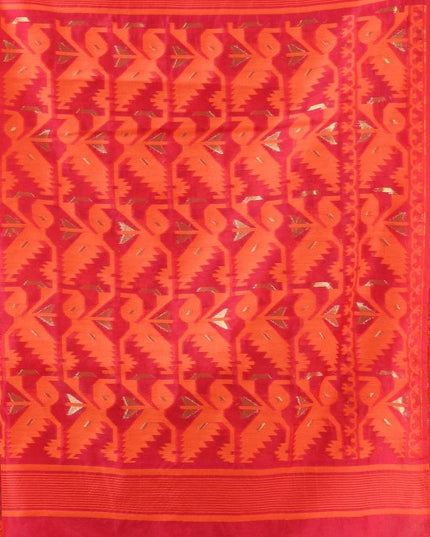 DESH BIDESH Woven Design Silk Cotton Jamdani Saree