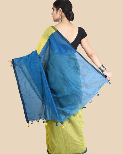 DESH BIDESH Colourblocked Silk Cotton Saree