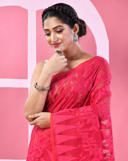 DESH BIDESH Woven Design Pure Cotton Taant Saree