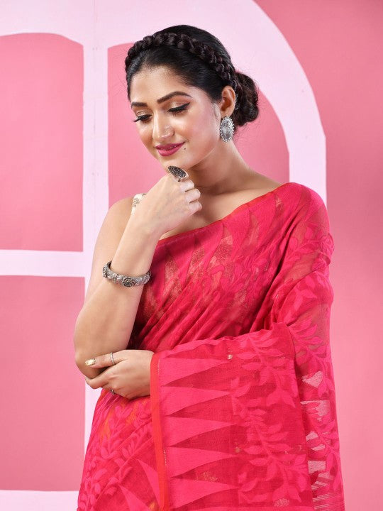 DESH BIDESH Woven Design Pure Cotton Taant Saree