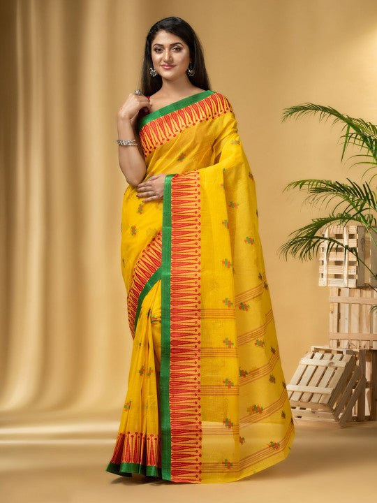 DESH BIDESH Woven Design Pure Cotton Taant Saree