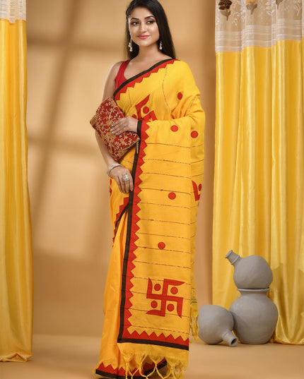 DESH BIDESH Pure Cotton Handloom Taant Saree