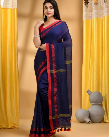 Desh Bidesh Pure Cotton Woven Design Handloom Taant Saree