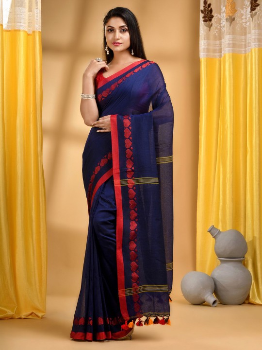 Desh Bidesh Pure Cotton Woven Design Handloom Taant Saree