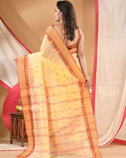 DESH BIDESH Ethnic Motifs Printed Zari Pure Cotton Jamdani Saree