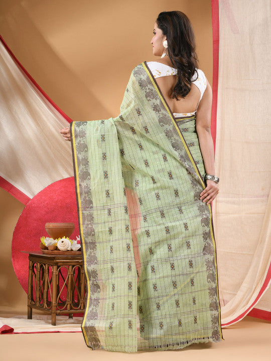 DESH BIDESH Ethnic Motifs Pure Cotton Saree for Women