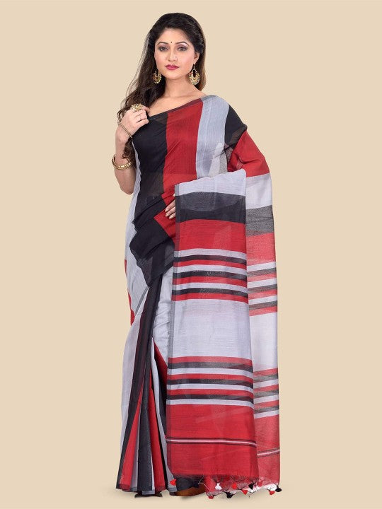 DESH BIDESH Striped Silk Cotton Saree
