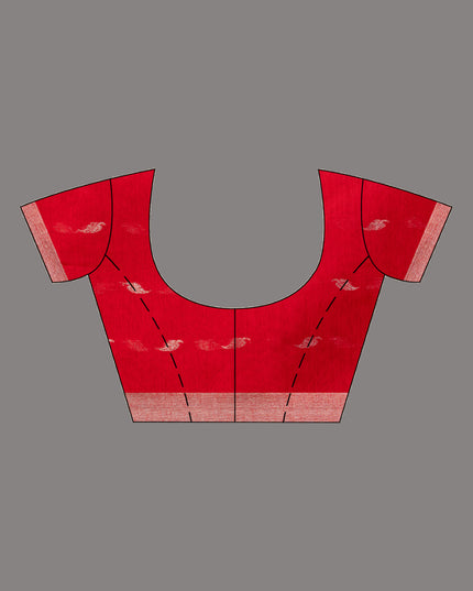 Women's Handloom Cotton Silk Saree - Flowing Leaves Design Saree