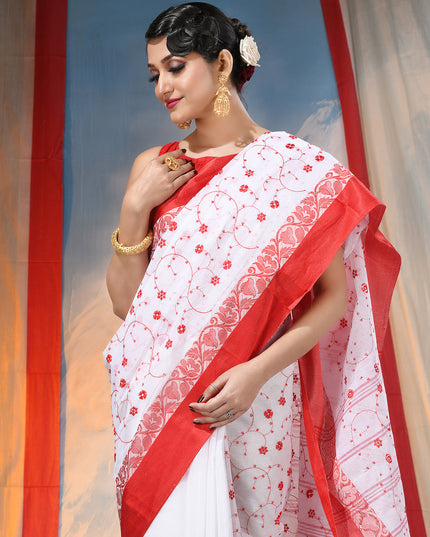 Exquisite Woven Pure Cotton Saree: Timeless Elegance with Authentic Craftsmanship