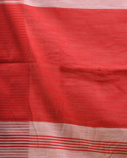 Women's Traditional Bengali Handloom Tant Pure Cotton Saree with Blouse Piece Temple Par Design