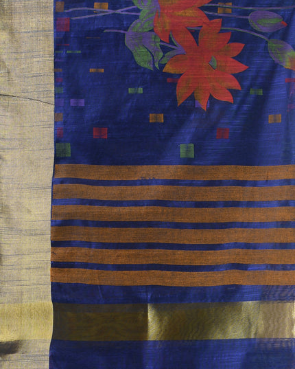 Floral Batik Kamal Phool Silk Cotton Saree