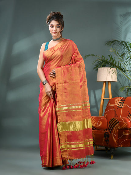 Raat Ki Roshni Golden Tissue Silk Saree with Blouse Piece – Party & Wedding Wear