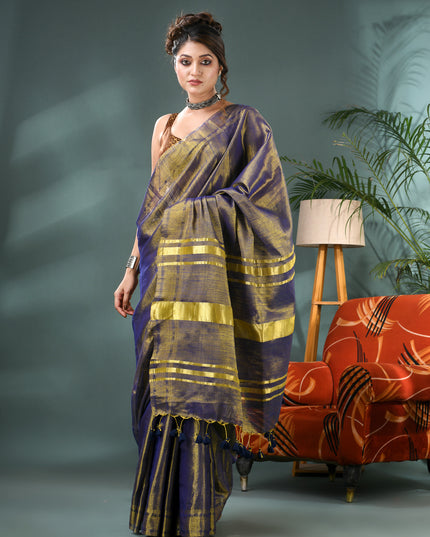 Raat Ki Roshni Golden Tissue Silk Saree with Blouse Piece – Party & Wedding Wear