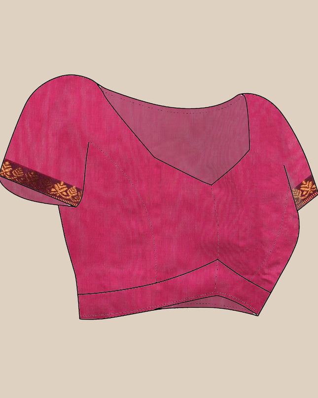 Pure Silk Kanjivaram Handloom Cotton Mine Rajoshree Designer Saree With Blouse Piece - Grey Pink