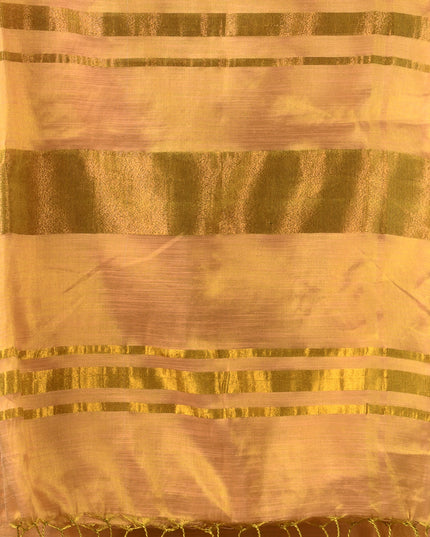 Raat Ki Roshni Golden Tissue Silk Saree with Blouse Piece – Party & Wedding Wear