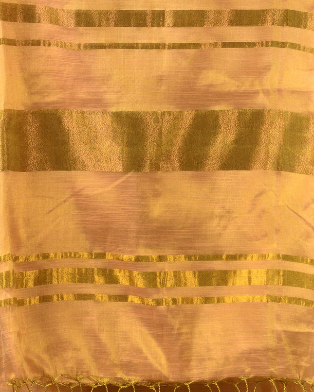 Raat Ki Roshni Golden Tissue Silk Saree with Blouse Piece – Party & Wedding Wear