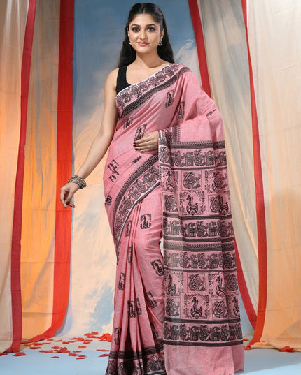 DESH BIDESH Women Ethnic Motifs Pure Cotton Saree: Elegant, Lightweight, and Comfortable