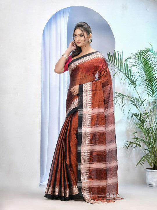 Exquisite Handloom Tissue Saree with Zari Border for Women