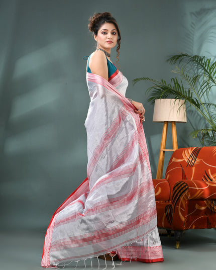 Women's Party Wear Suvarna Rekha Design Tissue Silk Saree with Blouse Piece