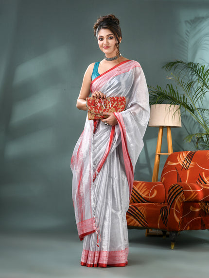 Women's Party Wear Suvarna Rekha Design Tissue Silk Saree with Blouse Piece