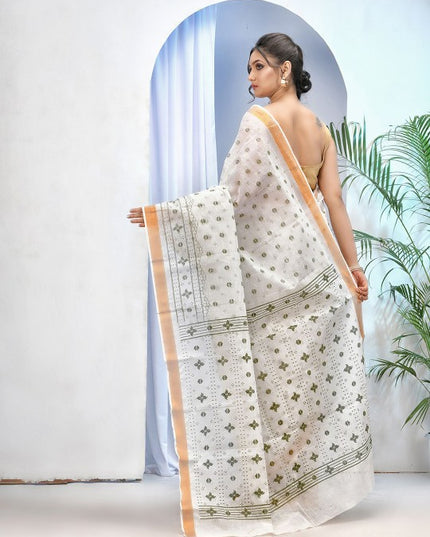 DESH BIDESH Printed Ethnic Motifs Pure Cotton Taant Saree
