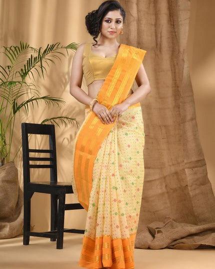 DESH BIDESH Woven Design Pure Cotton Taant Saree