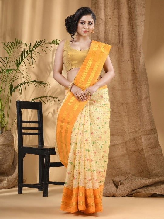 DESH BIDESH Woven Design Pure Cotton Taant Saree