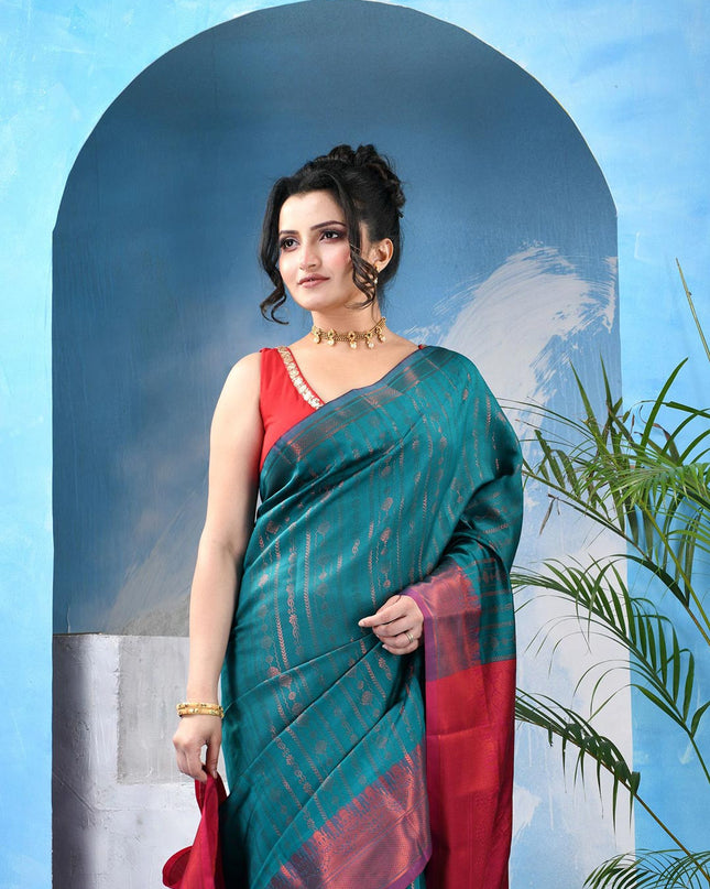 DESH BIDESH Woven Design Zari Kanjeevaram Saree