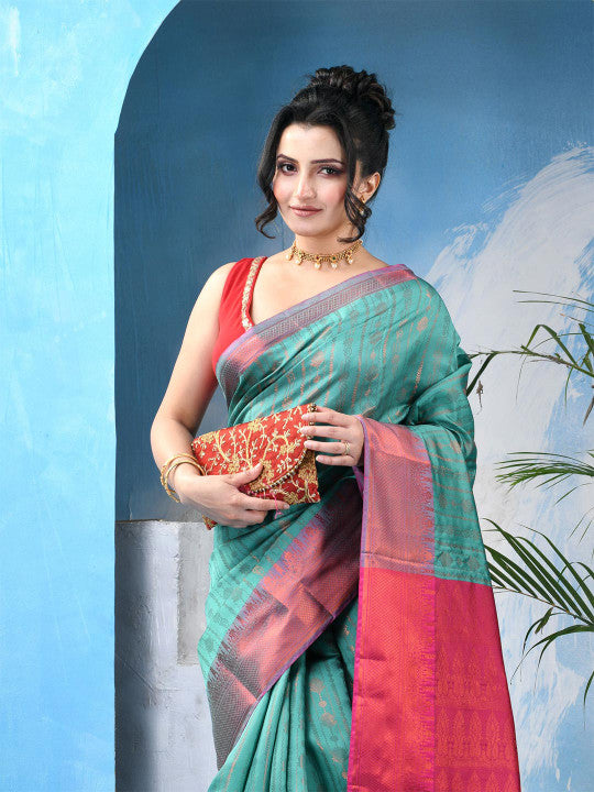 DESH BIDESH Woven Design Zari Tissue Kanjeevaram Saree